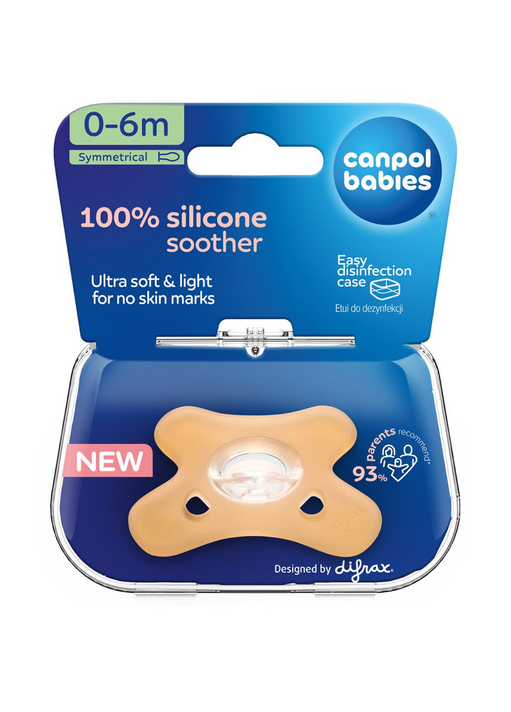 Силіконова симетрична пустушка, 0-6 місяців, помаранчевий () Canpol Babies 24/001_ora (328400830)