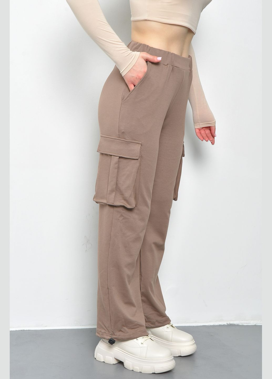 Спортивные штаны женские цвета мокко Let's Shop (285692240)