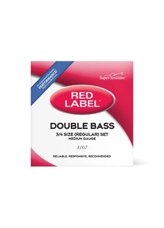 Струни для контрабаса Super Sensitive 8107 Red Label Double Bass String Set - 3/4 Size (8107 3/4) D'Addario (399583676)