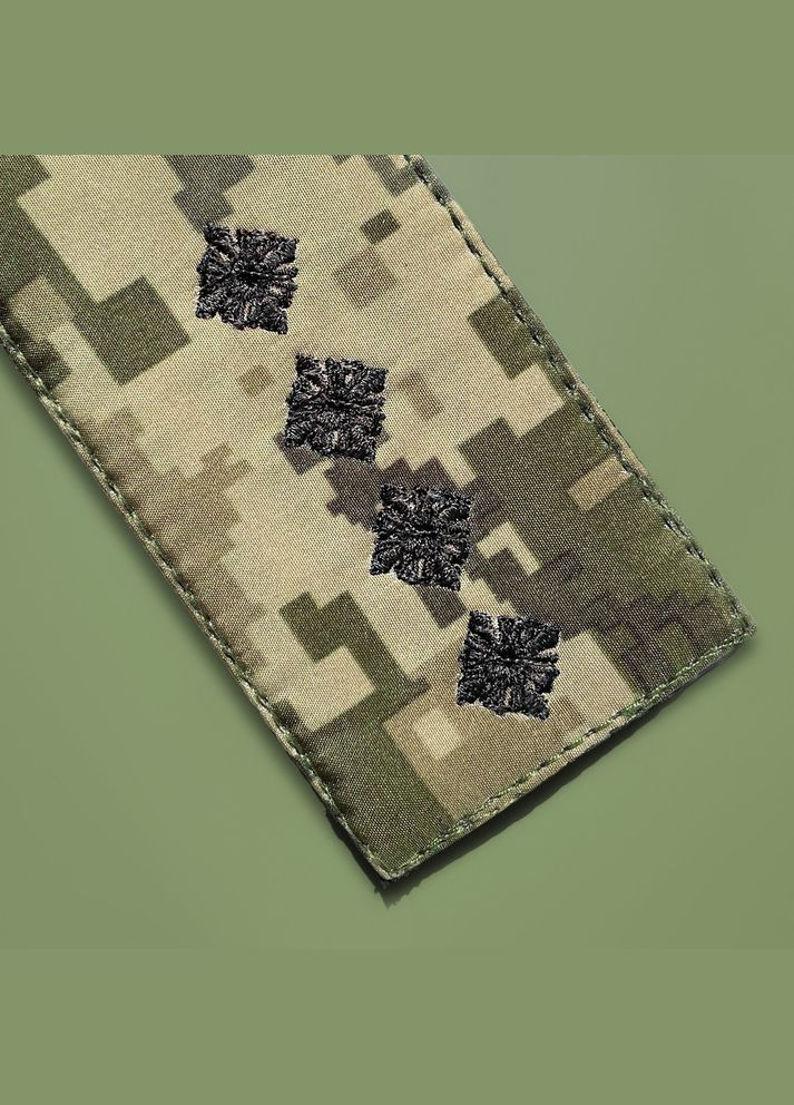 Набір з 2 шевронів з липучкою Звання ВСУ Капітан 5х10 см, вишитий патч у піксельному камуфляжі IDEIA (313595053)