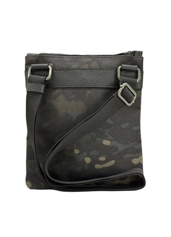 Мужская текстильная сумка с кожаными вставками через плечо, материал Кордура, цвета черный мультикам. El.Club 8010523 (370286718)