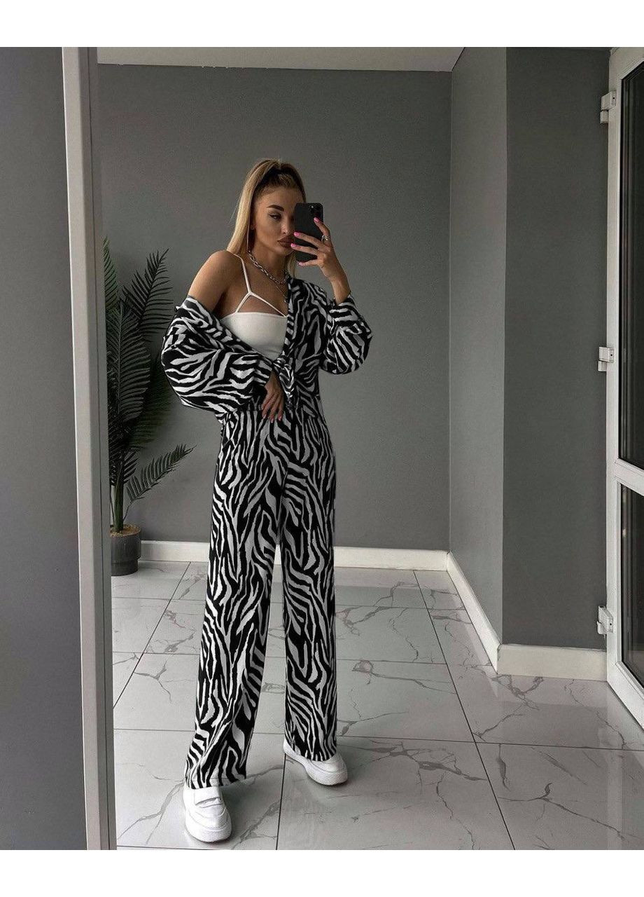 Женский костюм с принтом зебра No Brand (349513849)