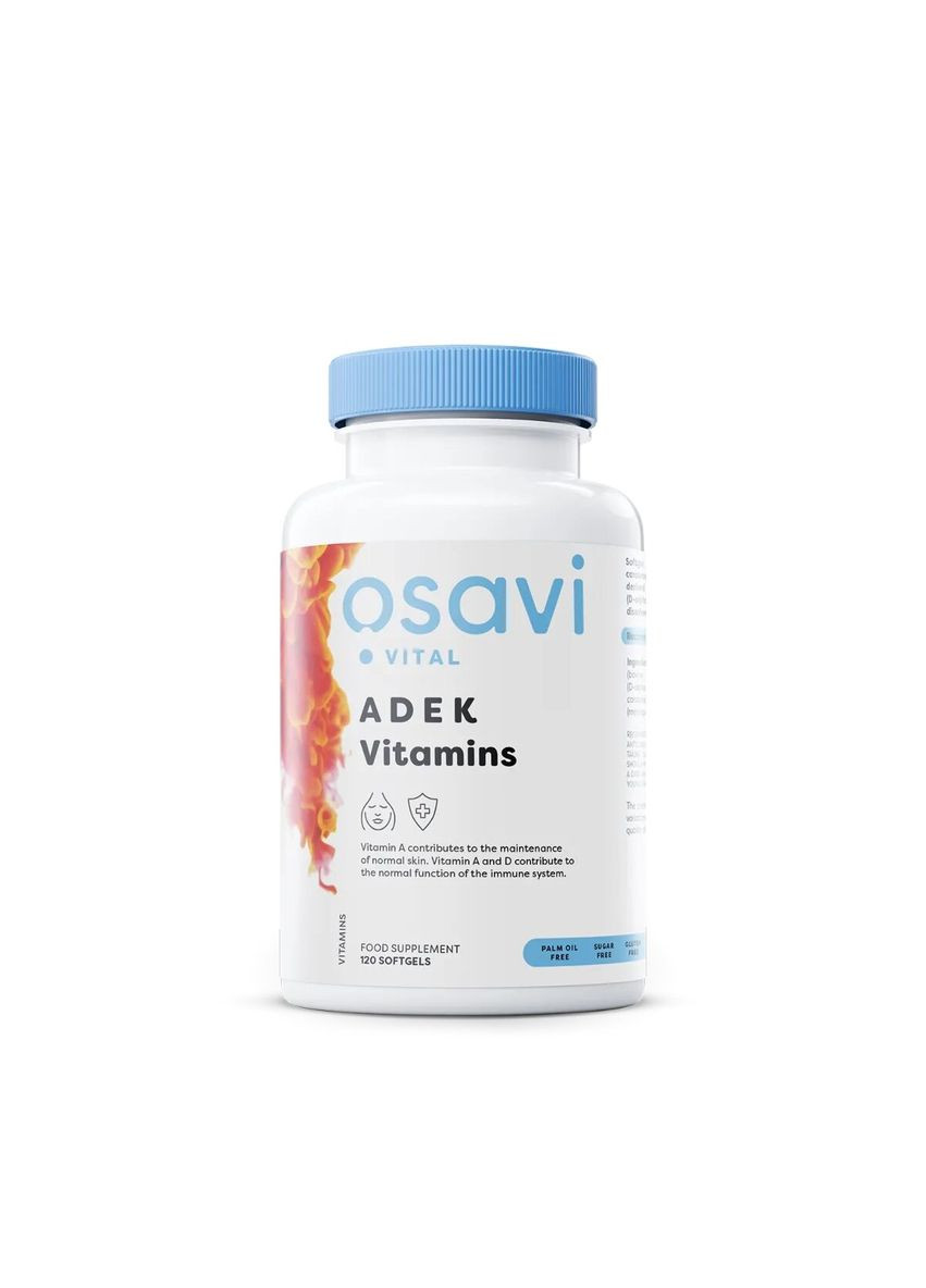 Витаминный комплекс ADEK Vitamins, 120 капсул жирорастворимых витаминов Osavi (364316767)
