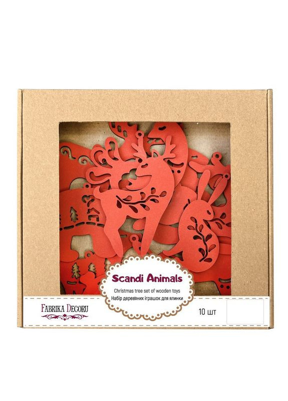 Набір ялинкових прикрас "Казкові звірятка етно" FDZ-532-4, 10 шт Fabrika Decoru (368755392)