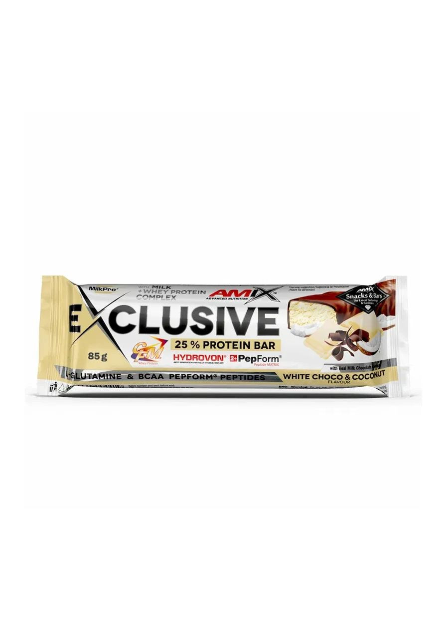 Батончик Exclusive Protein Bar білий шоколад - кокос 85 г Amix (361401688)