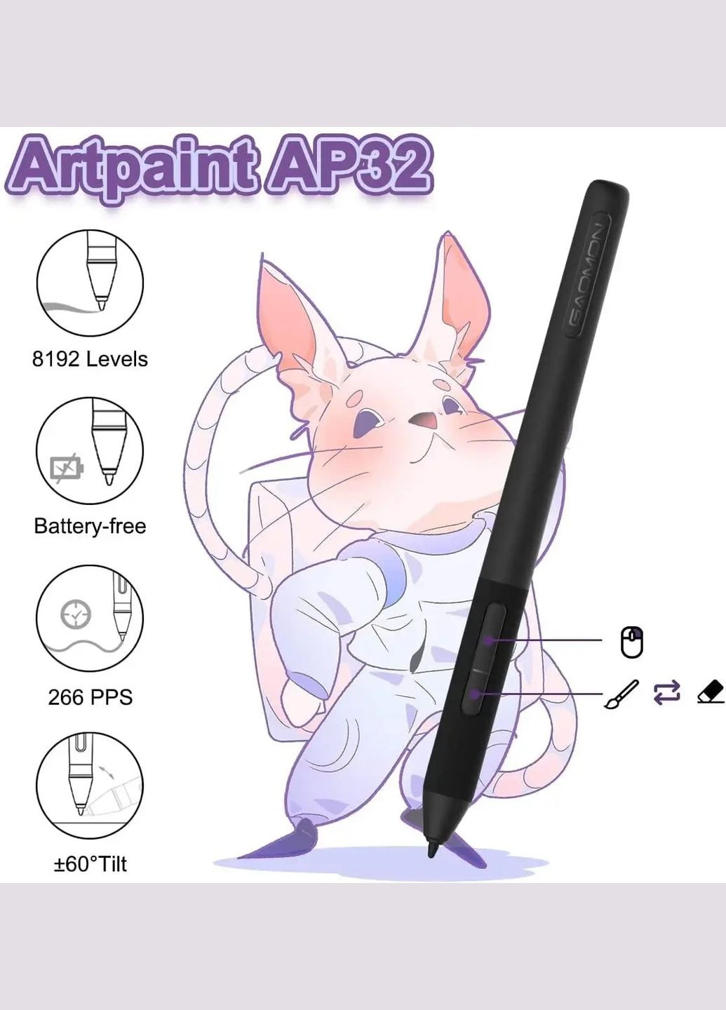 Графічний планшет s830 для малювання Gaomon (300577467)