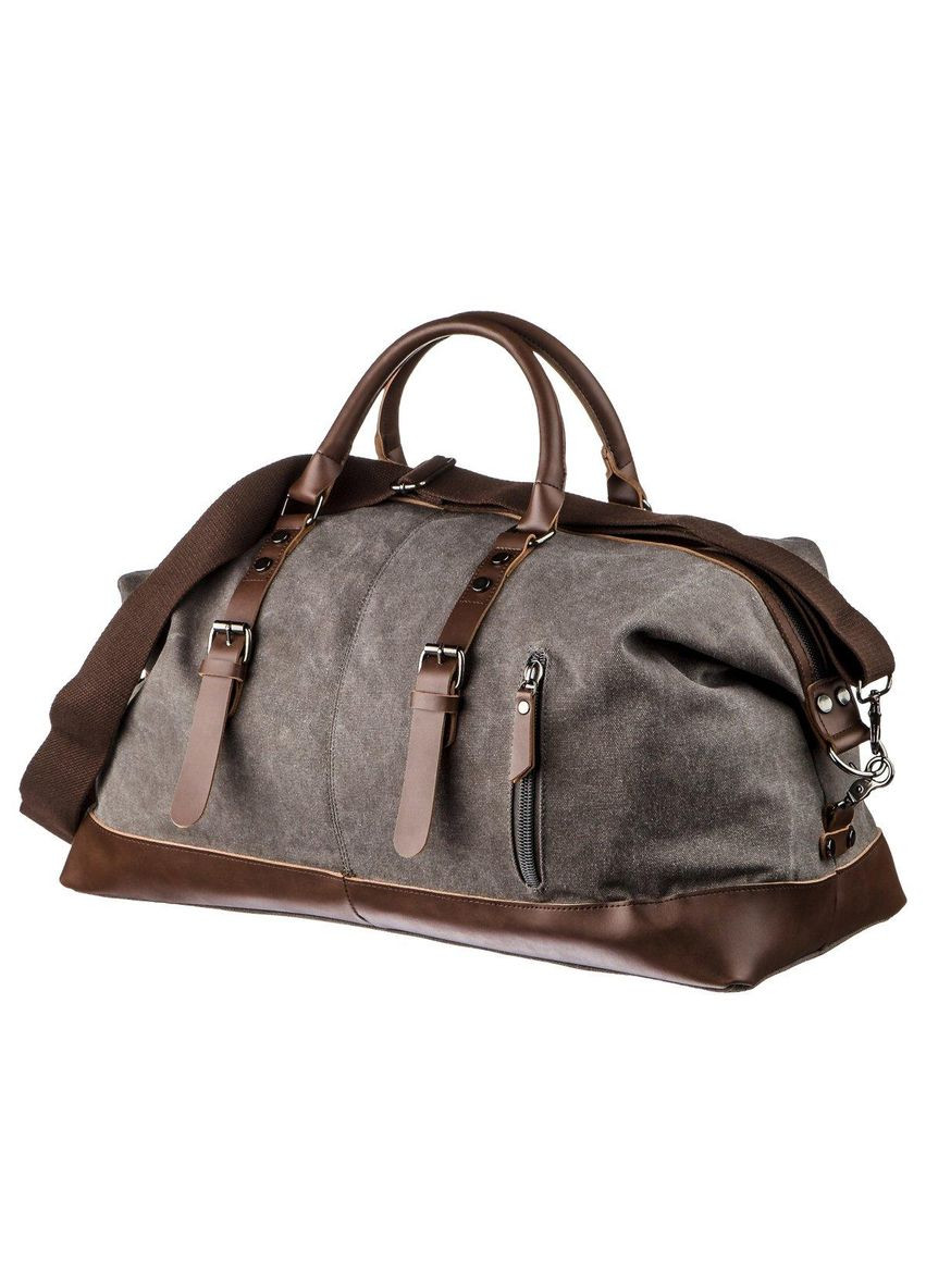 Дорожня сумка текстильна велика 20165 Сіра Vintage (297129785)