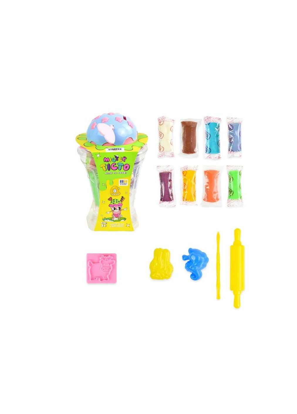 Набор для творчества Мистер тесто Стакан-мороженое на украинском языке 41049 Strateg (357219015)