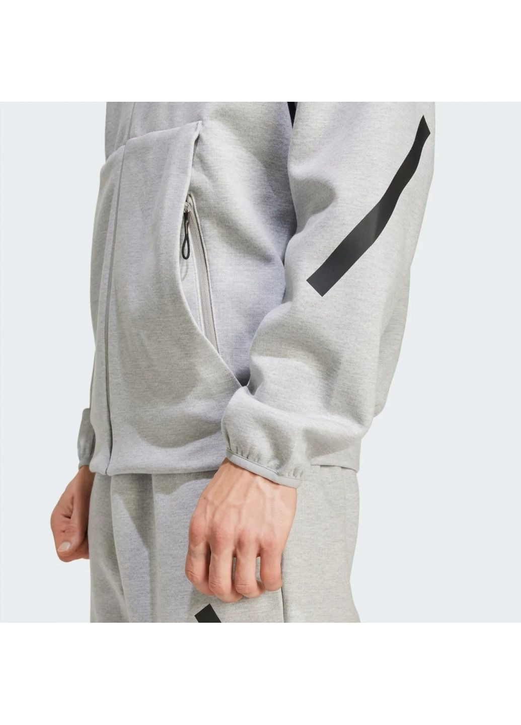 Біла куртка чоловіча z.n.e. full-zip hooded track jacket white jf2450 adidas