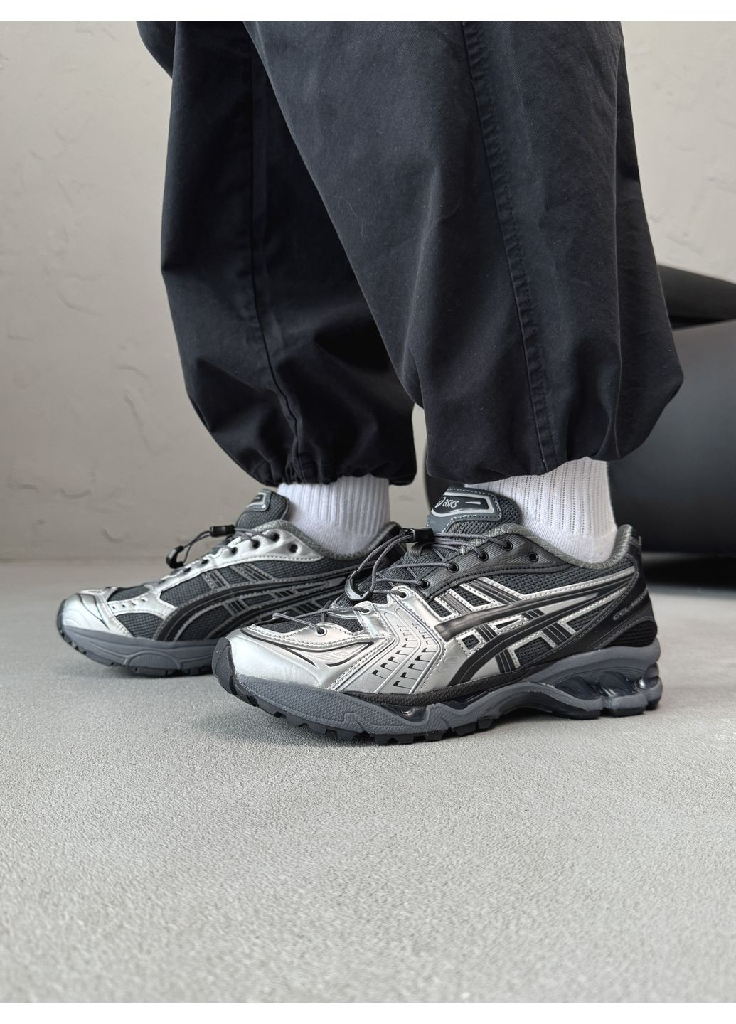 Серые демисезонные кроссовки мужские asics gel-kayano 14 black / grey асикс гель каяно 14 No Brand