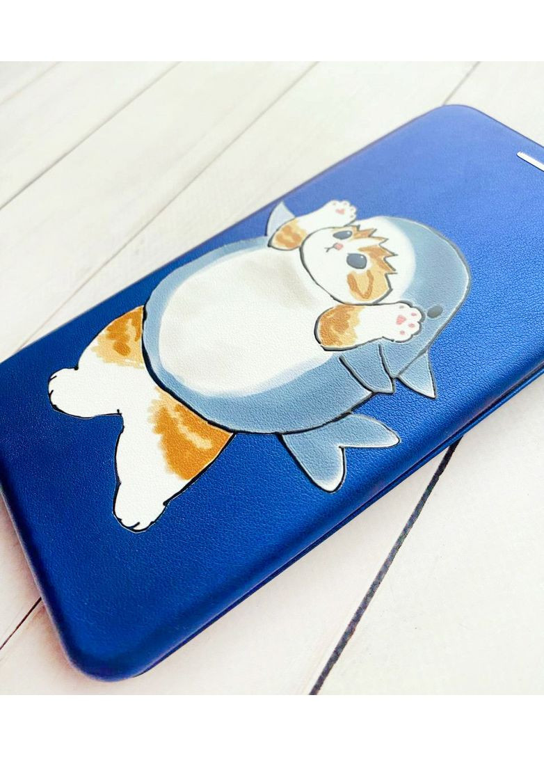 Чехол-книга с рисунком для Samsung Galaxy А25 (A256) Синий:: Котик акула (принт 379) G-Case (360712928)