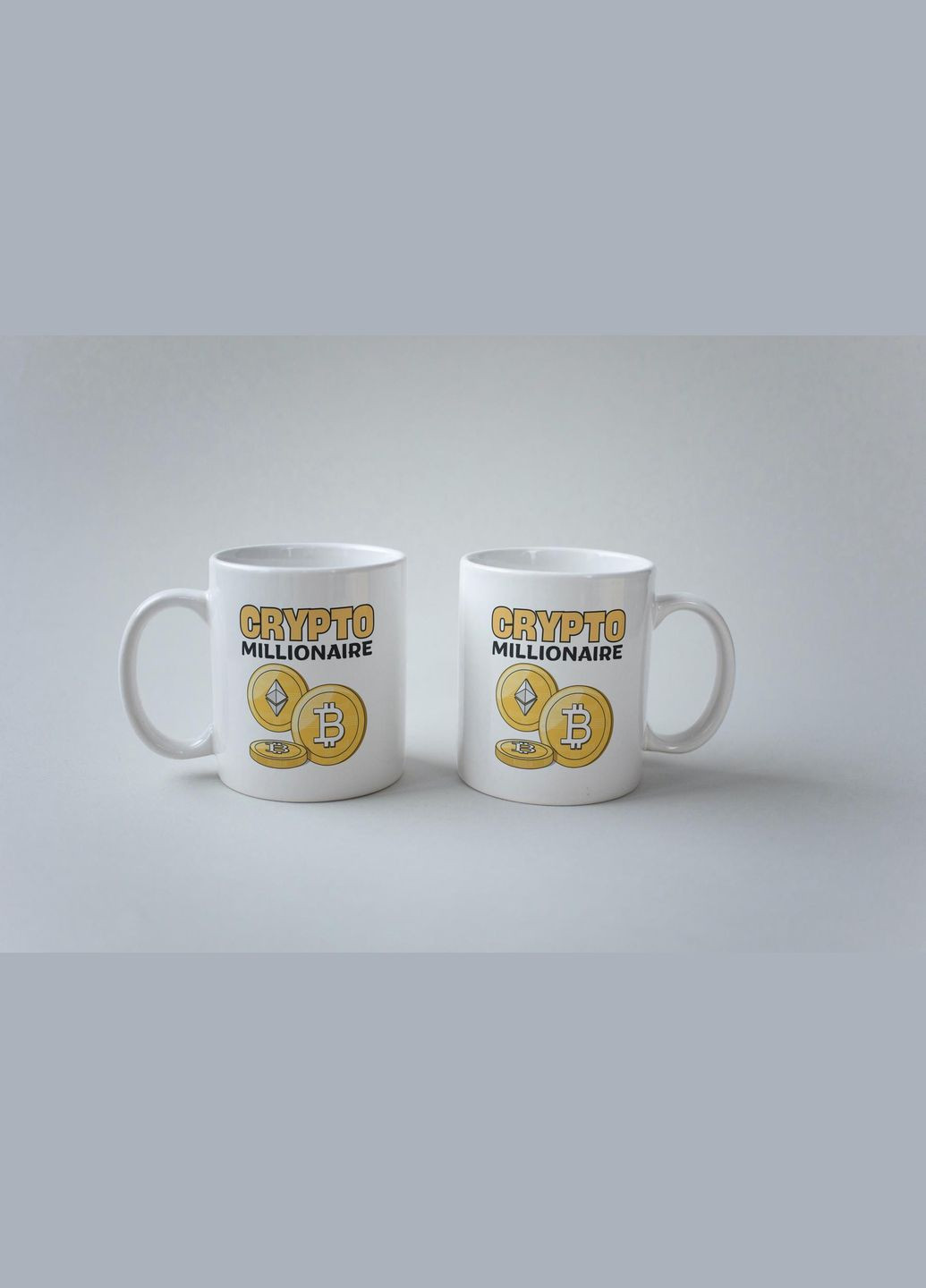 Кружка с принтом "Crypto Millionaire" 330 мл Белая No Brand (324264051)