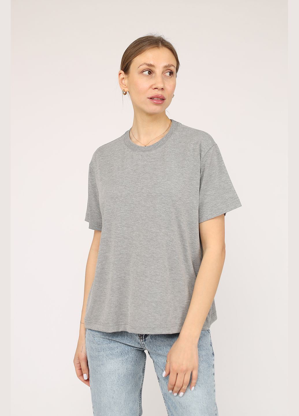 Футболка с коротким рукавом женская цвет серый CB-00266488 Yuki - (330223054)