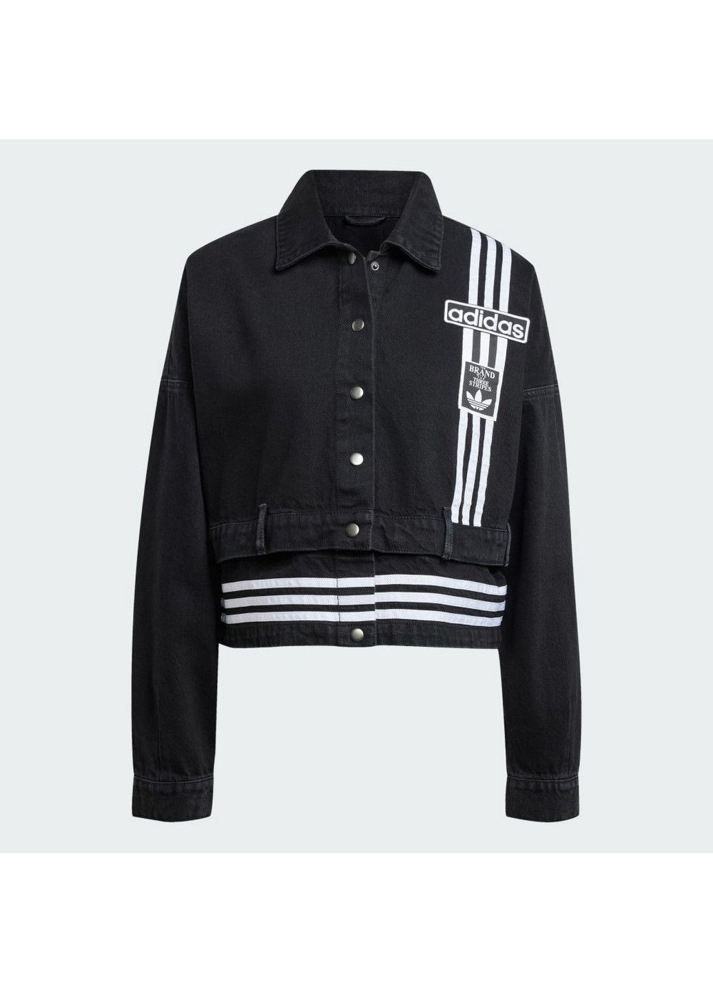 Черная демисезонная женская джинсовая куртка 2в1 adibreak denim originals jj3095 adidas