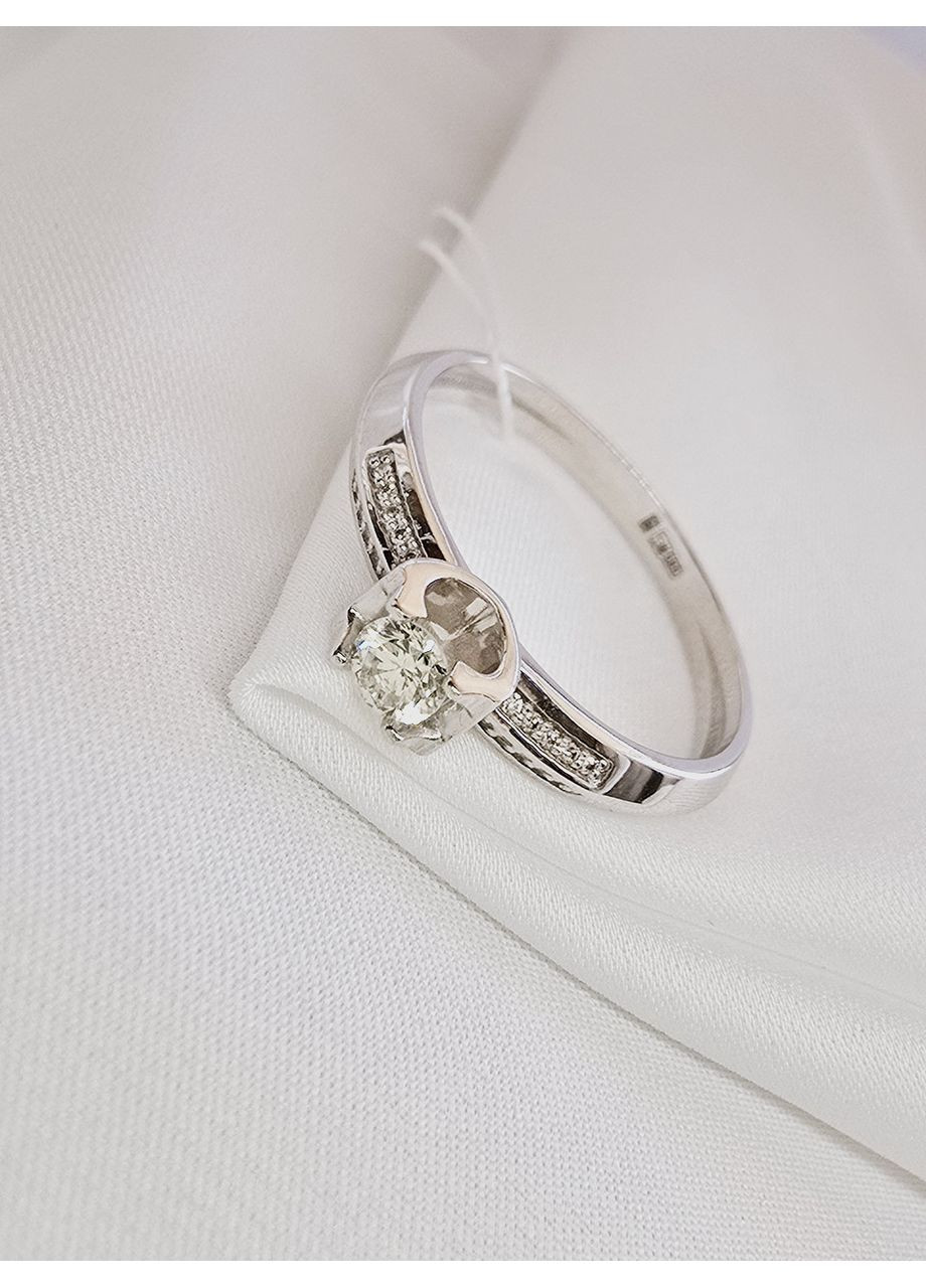 Золотое кольцо с бриллиантами, белое золото 585 пробы (17,5р). SOVA jewelry house (368778952)