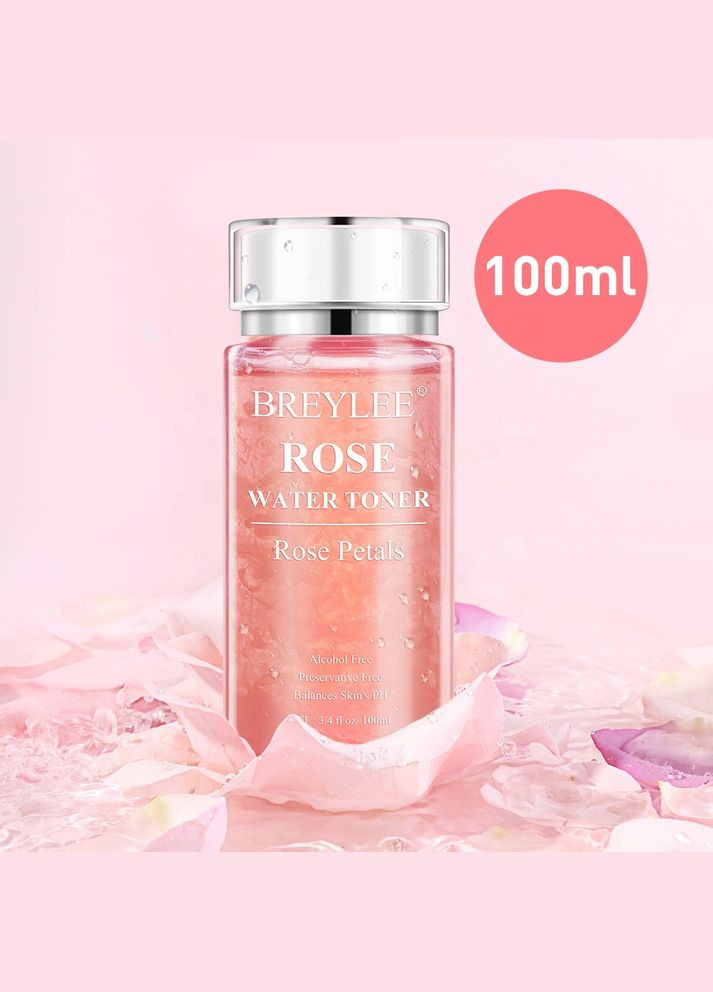 Тонер із трояндовою водою та пелюстками троянд Rose Water Toner, 100 мл BREYLEE (317169704)
