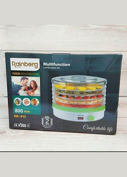 Сушилка для овощей и фруктов 800 W RB912 Белая Rainberg (306716864)