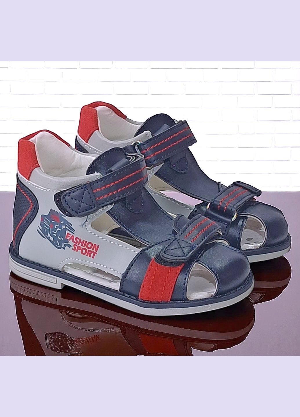 Синие спортивные, повседневные ортопедические босоножки закрытые сандалии на липучках для мальчика том м Tom.M на липучке