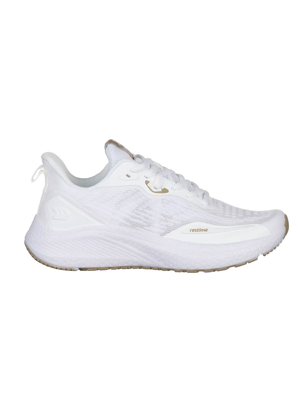 Кросівки жіночі літні на шнурівці текстильні на високій спортивній підошві для прогулянок білі WSL25072 Restime білі демісезони (326404492)