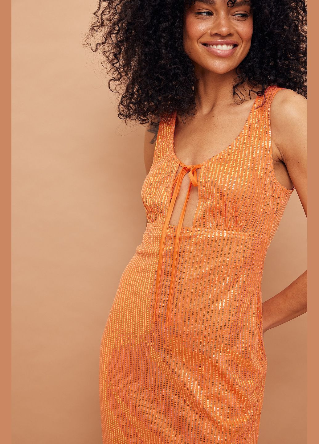 Оранжевое вечернее платье лето,оранжевый, NA-KD
