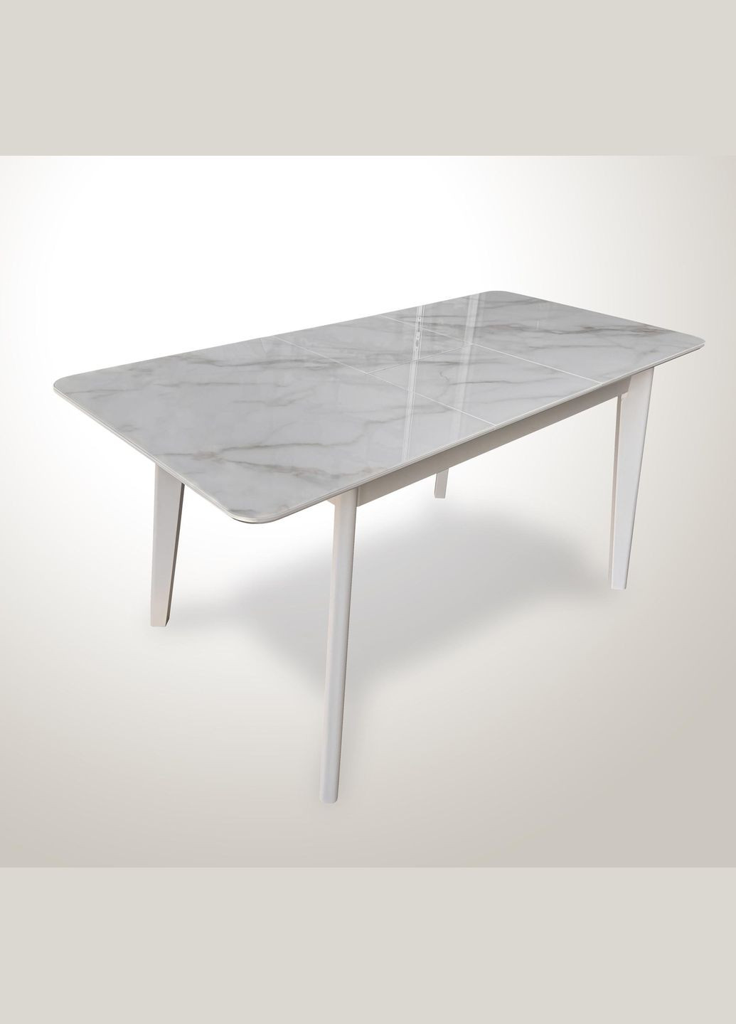 Стол обеденный раскладной Модерн Белый/Стекло УФ 15 286 Fusion Furniture (341525547)