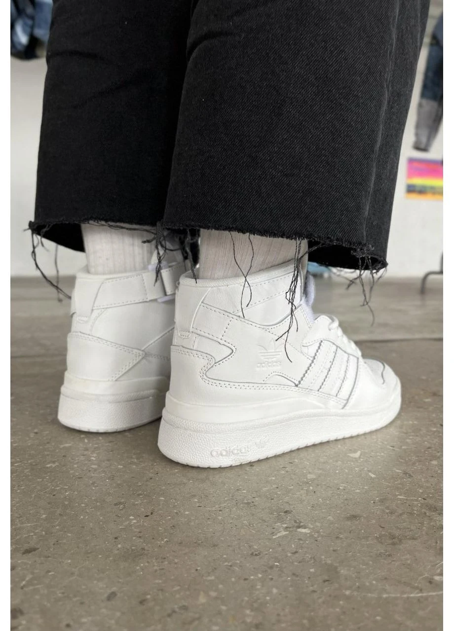 Білі кросівки чоловічі adidas forum 84 high full white адідас форум 84 білі демісезон No Brand