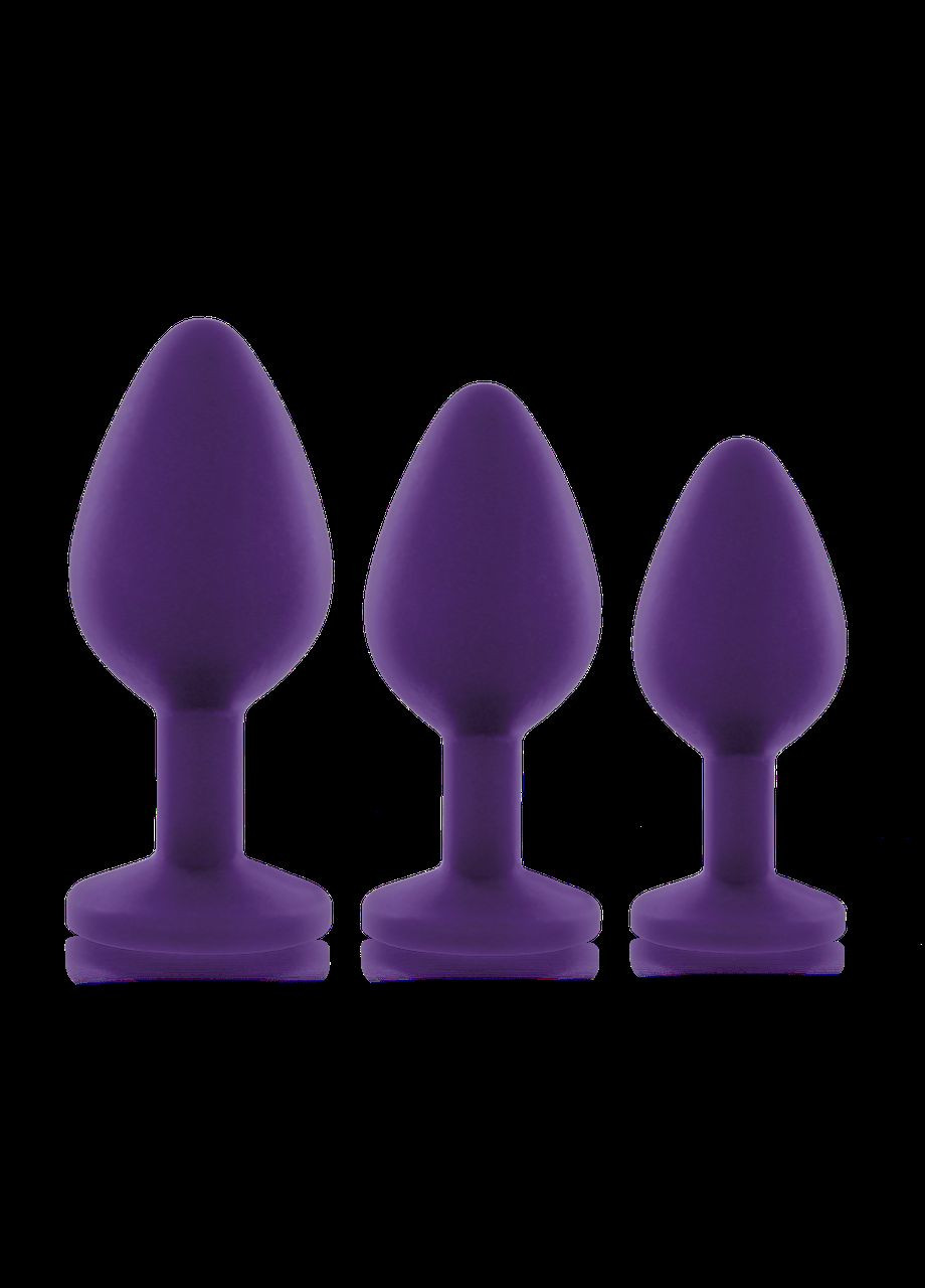 Анальная пробка М 3,5 см Silicon M Crystal средняя силиконовая с камнем No Brand (303898140)