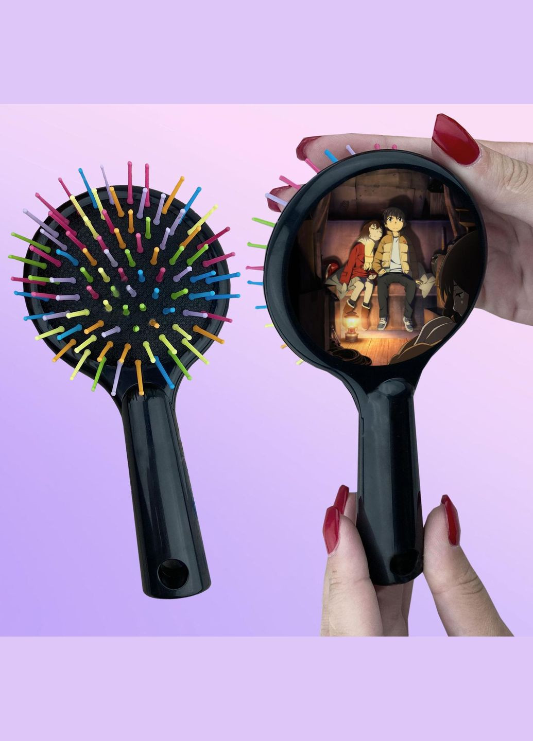 Расческа для волос Аниме Город, где нет только меня #0011 черный No Brand (315045226)