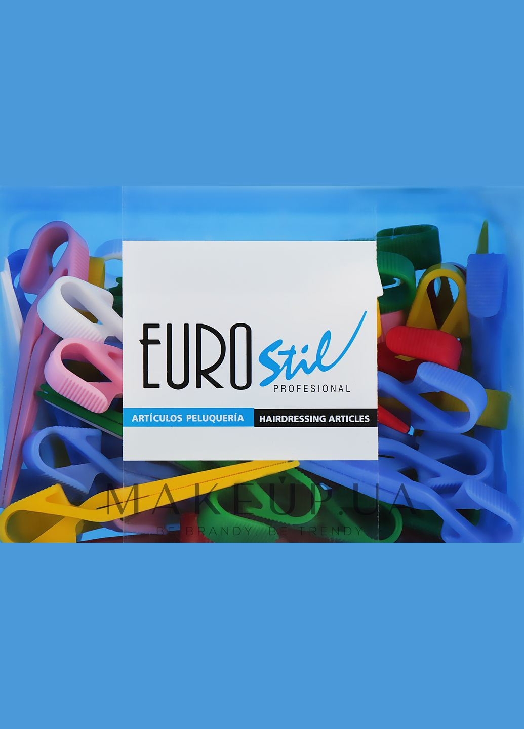Зажимы пластиковые средние, разноцветные, 00056 130g (840272-27067604) Eurostil (368616428)