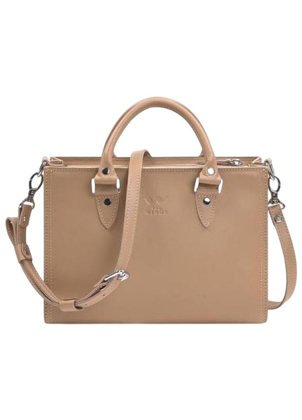 Сумка тоут через плече жіноча шкіряна середня Карамельний 36052 The Wings (355245055)