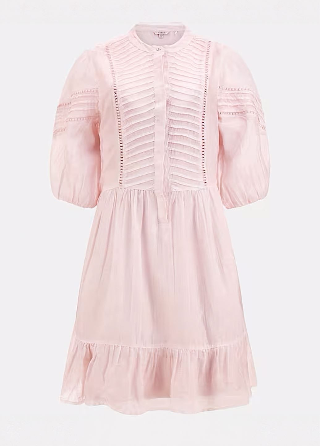 Рожева коктейльна, кежуал, повсякденний шовкова сукня а-силует, бебі долл, кльош Guess однотонна