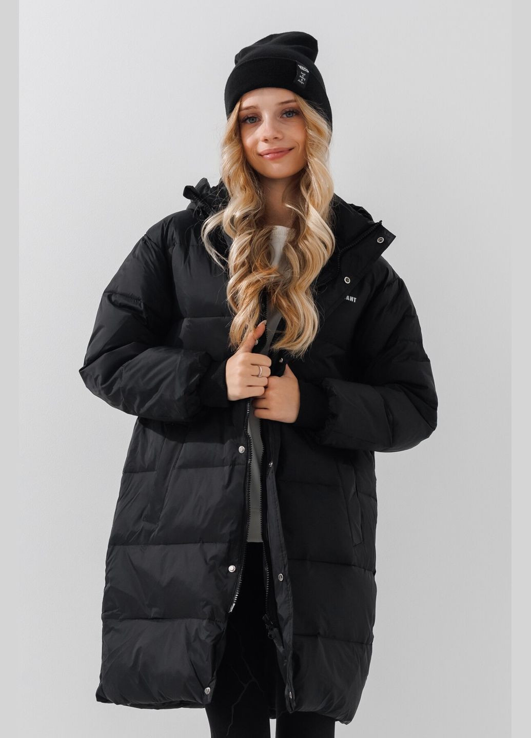 Черная зимняя куртка для девочки 31701 134 см черный (2000990598578w) shop (2000990598578) XZKAMI