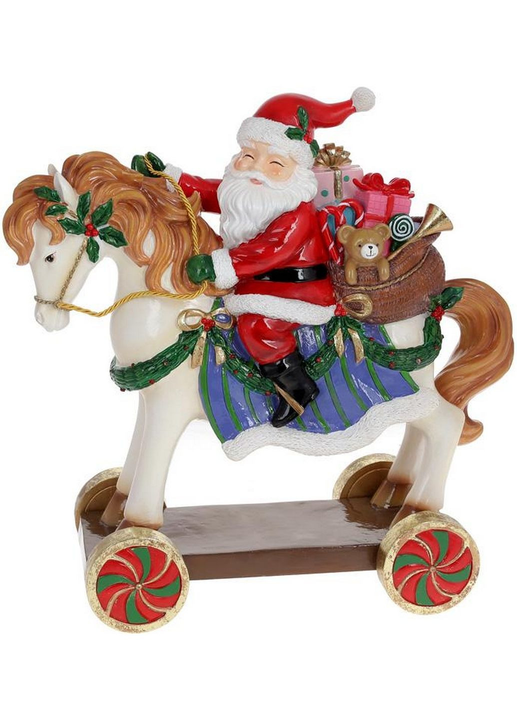Декоративная статуэтка "Санта на Лошадке", полистоун Bona (279322950)