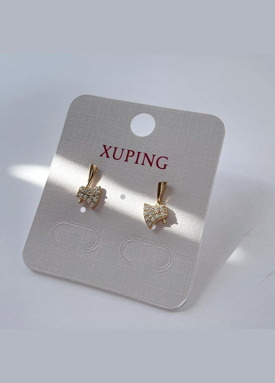 Сережки позолота Xuping Гвоздики сокира Золото 12 мм S15078 Xuping Jewelry (328943398)