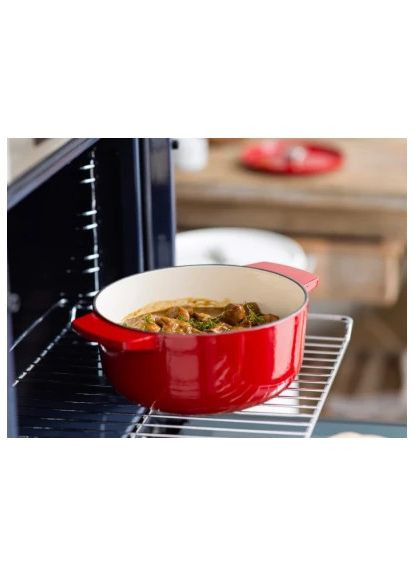 Кастрюля чугунная с крышкой 3,3л Красная (CC006057-001) KitchenAid чавунна з кришкою 3, 3 л Червона (368764013)