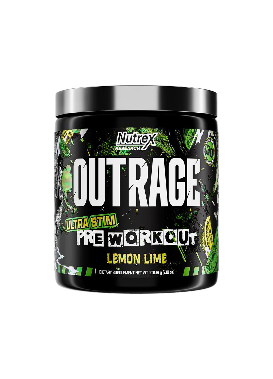 Предтренувальний комплекс для чоловіків Outrage High-Stim 30 порцій Лимон Лайм Nutrex (367958361)