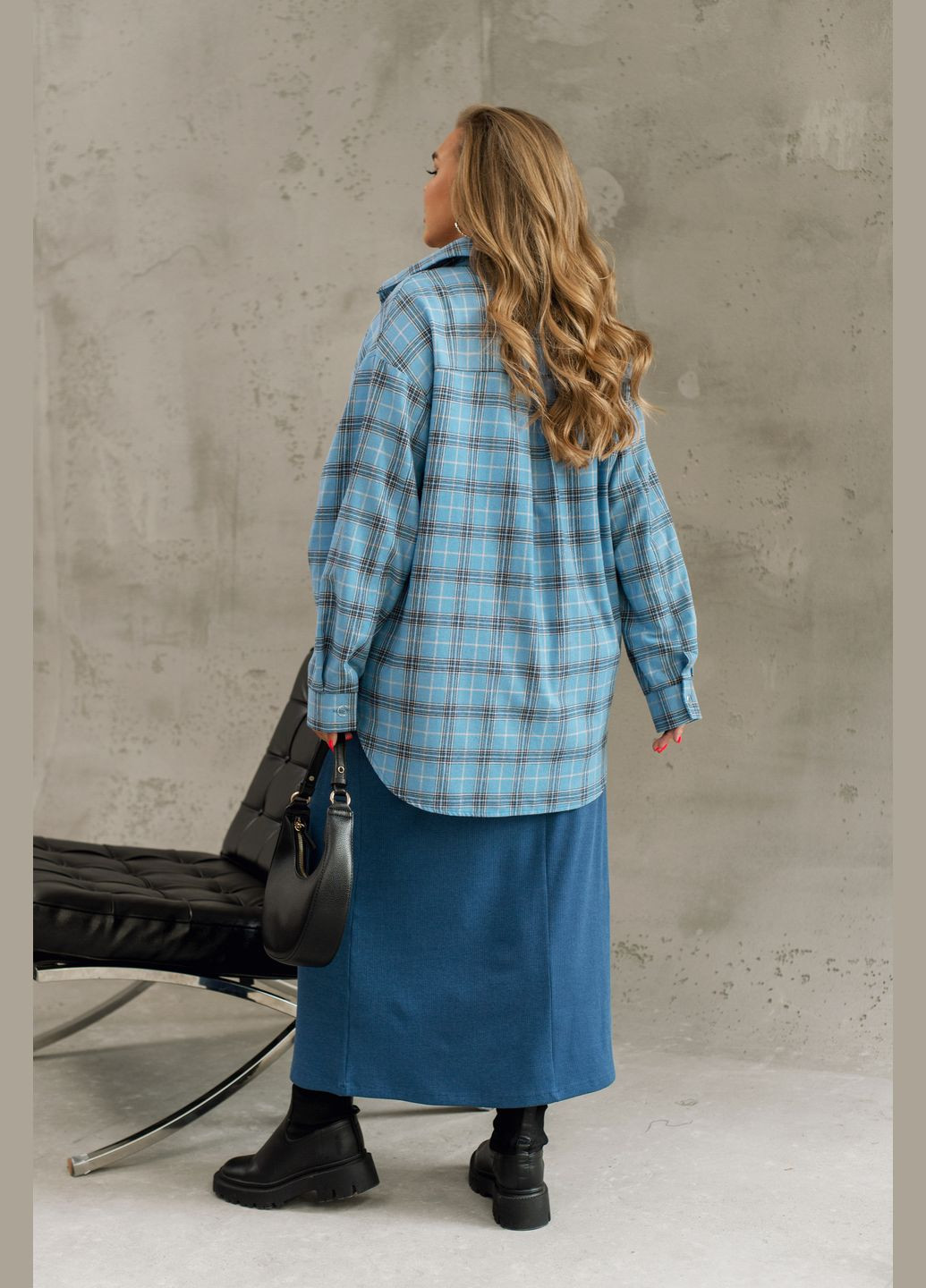 Голубой кэжуал рубашка в клетку Minova