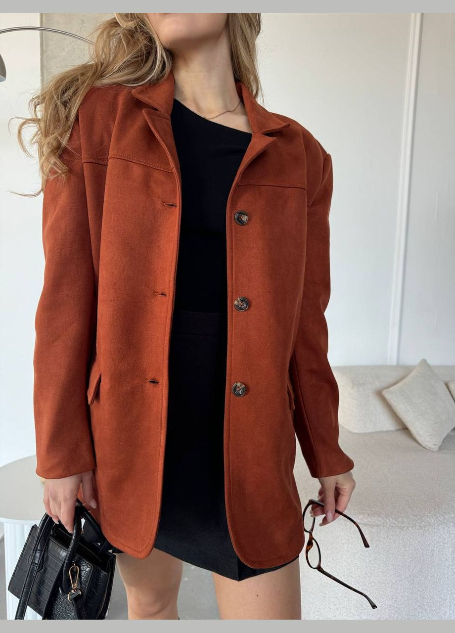 Жіночий замшевий піджак жакет на гудзиках штучна замша No Brand (322648425)