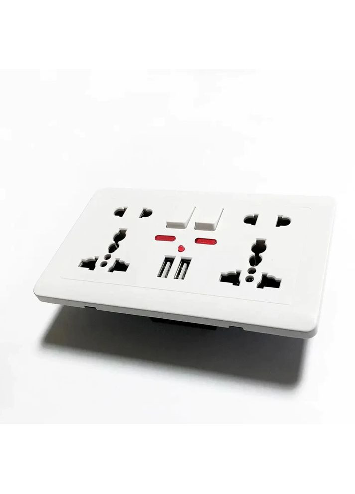 Розетка Delviz DZ-E4-11 SmartHD + USB*2 універсальна з вимикачем white велика No Brand (361960684)
