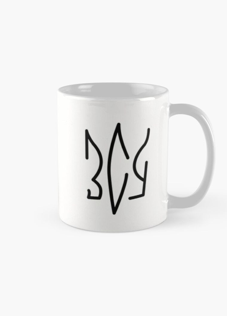 Чашка Керамическая Кружка с принтом ЗСУ тризубец Белая 330 мл Orca (317319821)