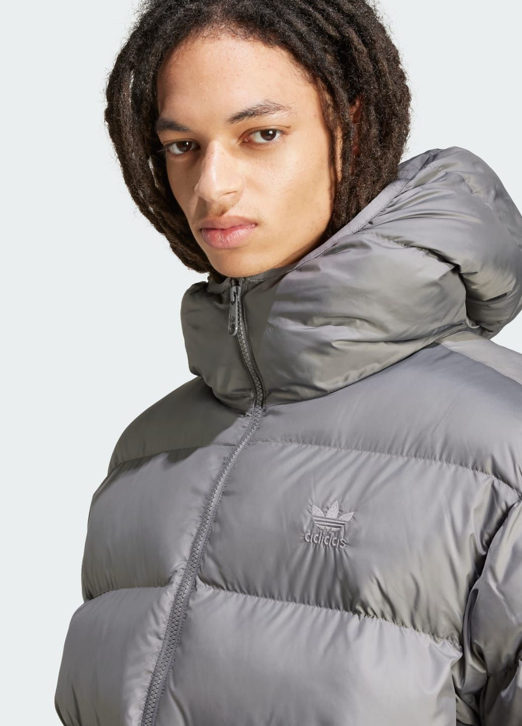 Серая демисезонная пуховик tonal hooded adidas