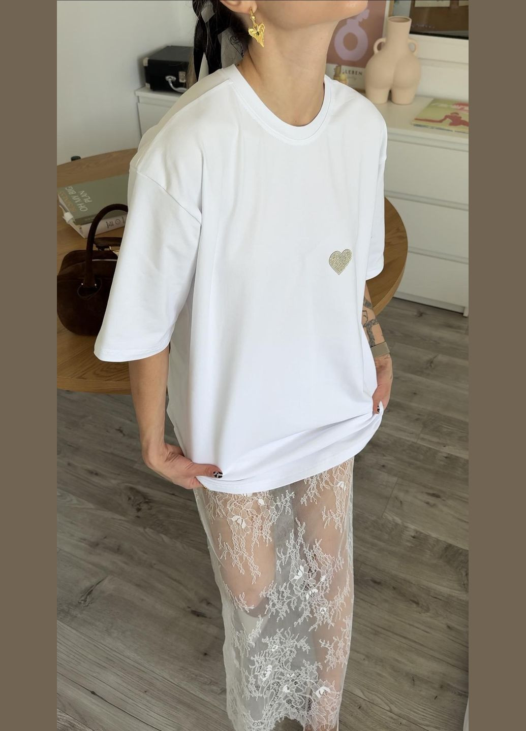 Футболка з одним серденьком Luna - (340108682)