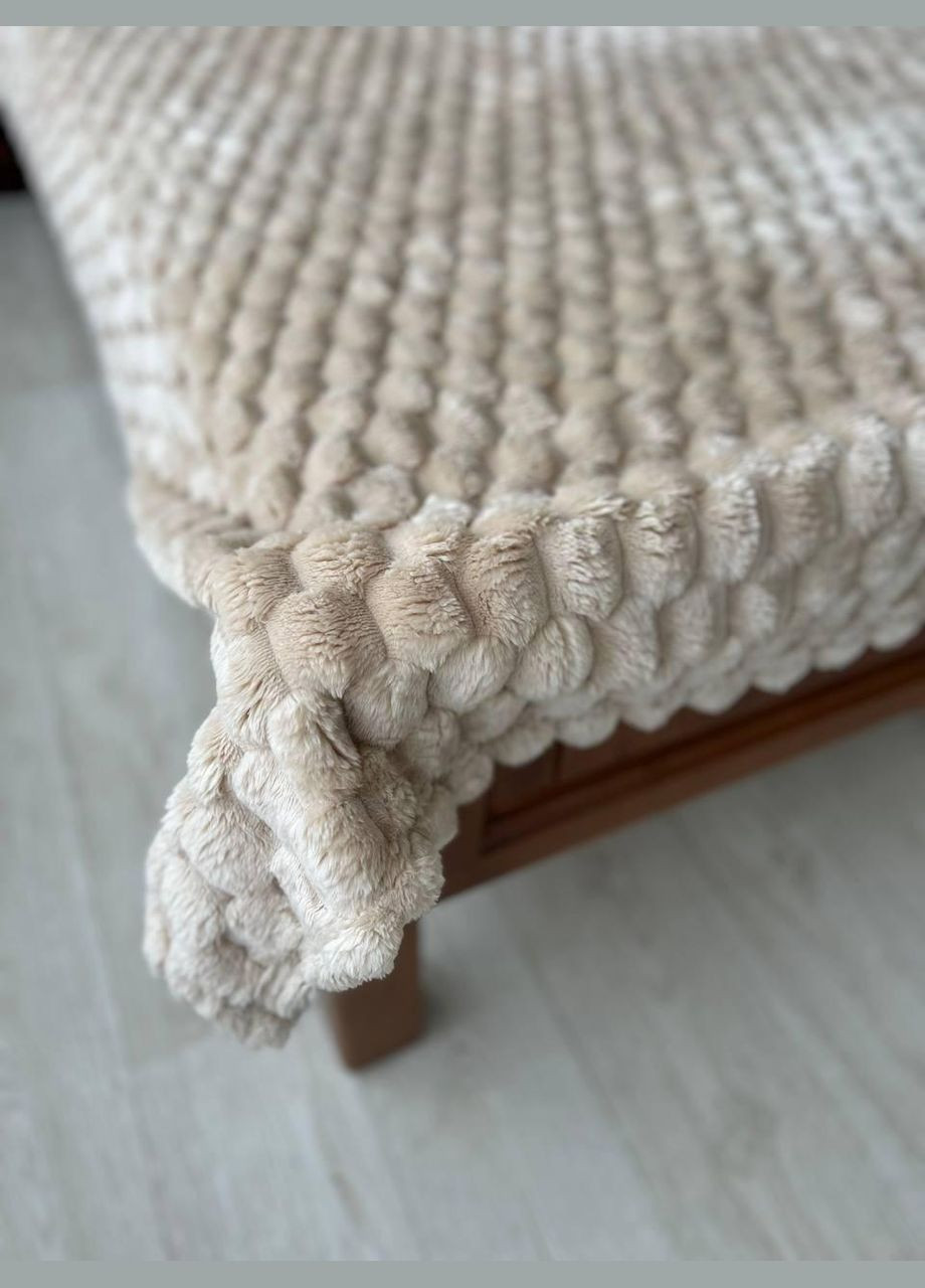 Плед покривало велюровое соты 3Д теплый двухспальный ворсянистый (Е5100) No Brand (308754511)