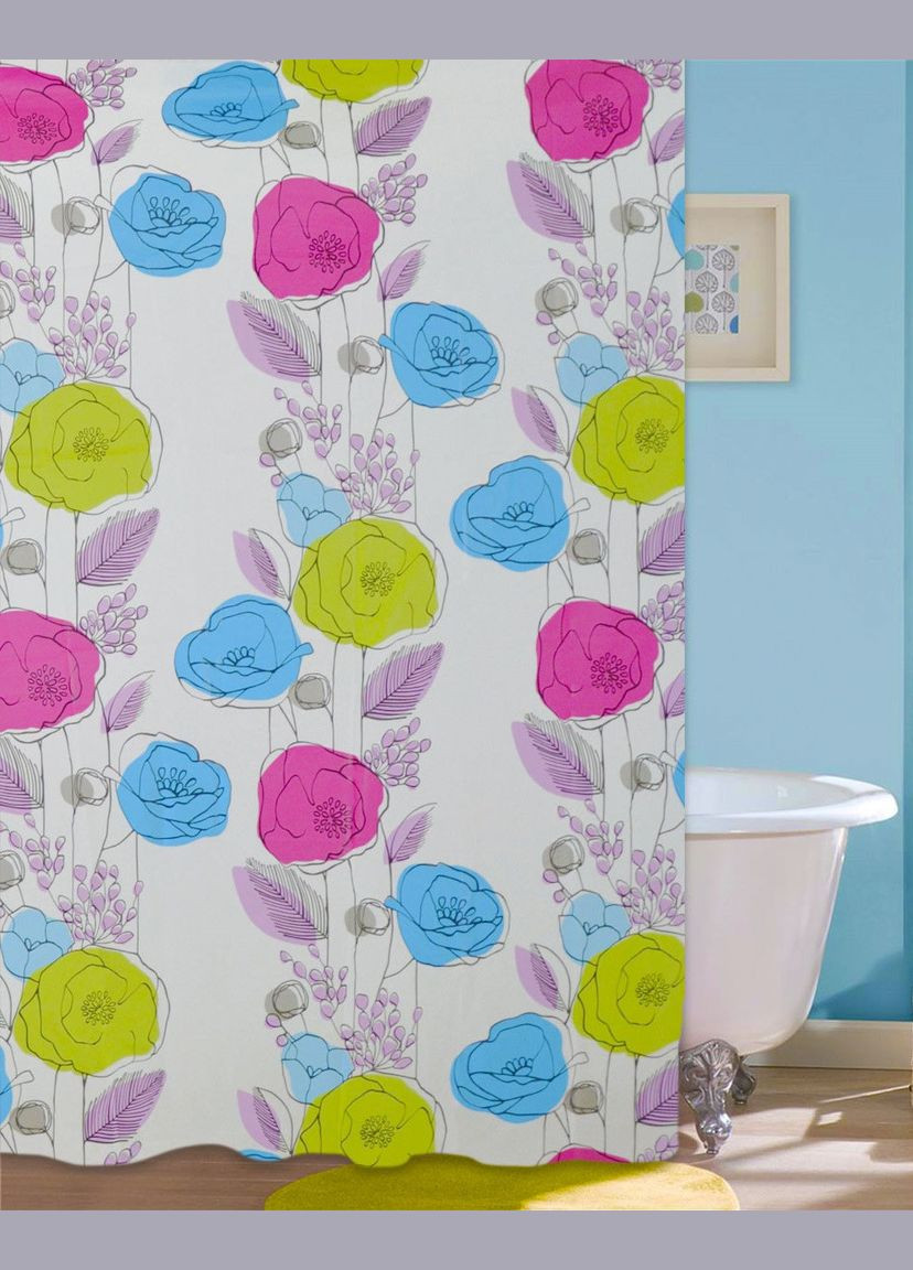 Шторка для ванной и душа Colorful flowers 180x180 Мій Дім (362459158)