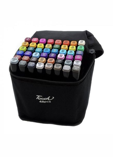 Двухсторонние маркеры для творчества рисования Touch 48 шт, Двухсторонние скетчмаркеры HQ-613 для рисования Aihao (351485818)