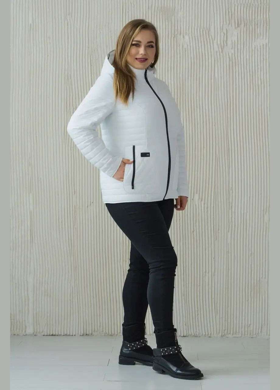 Біла демісезонна жіноча демісезонна куртка великого розміру SK