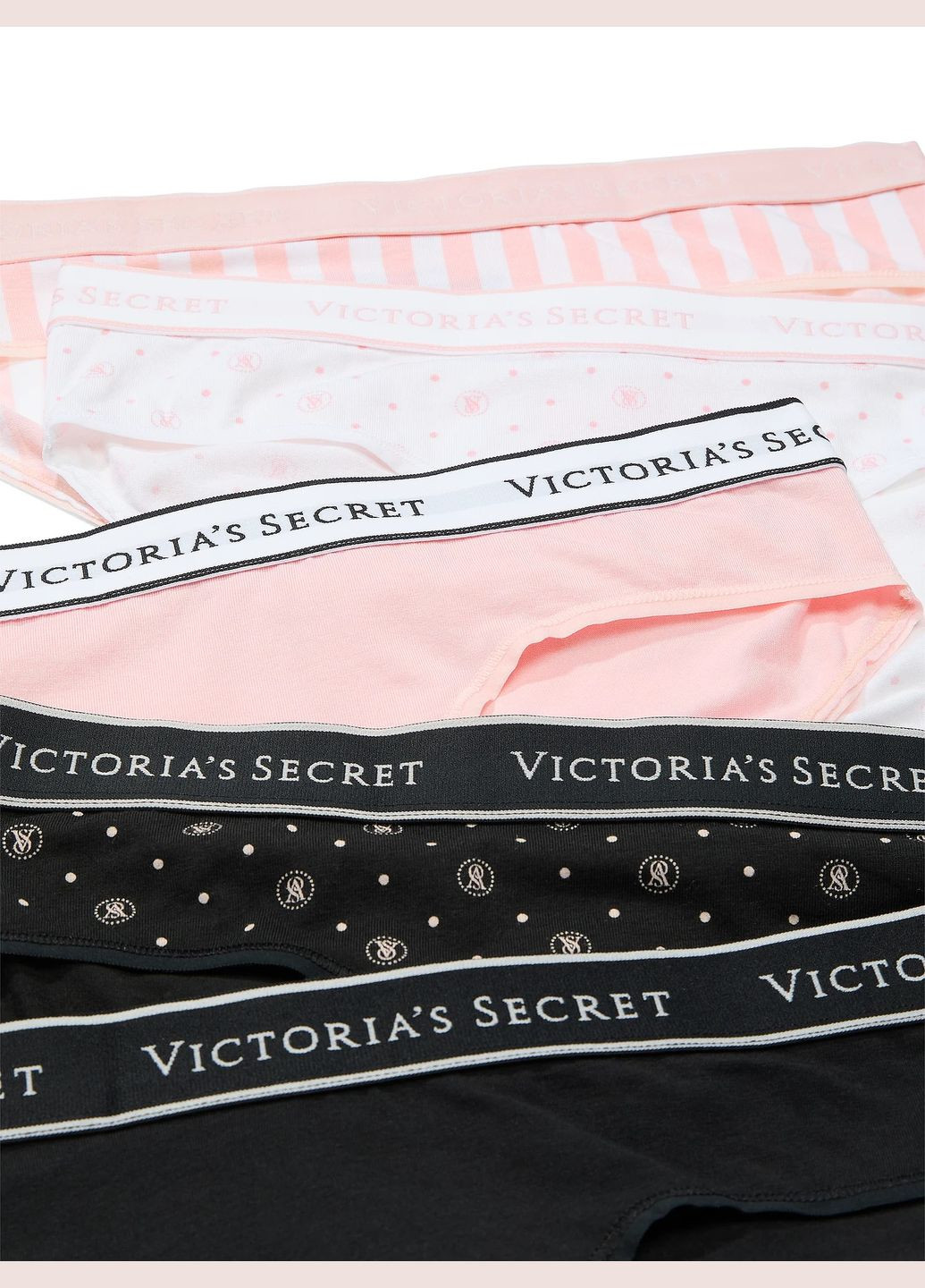 Набір 5 шт бавовняні трусики жіночі спіп хіпс Victoria's Secret хіпстери (323444948)
