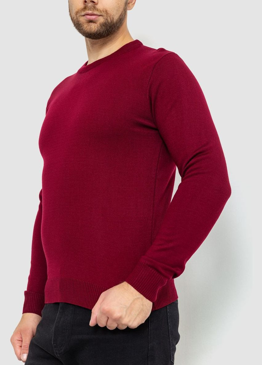 Бордовый демисезонный свитер мужской однотонный, цвет бордовый, Ager