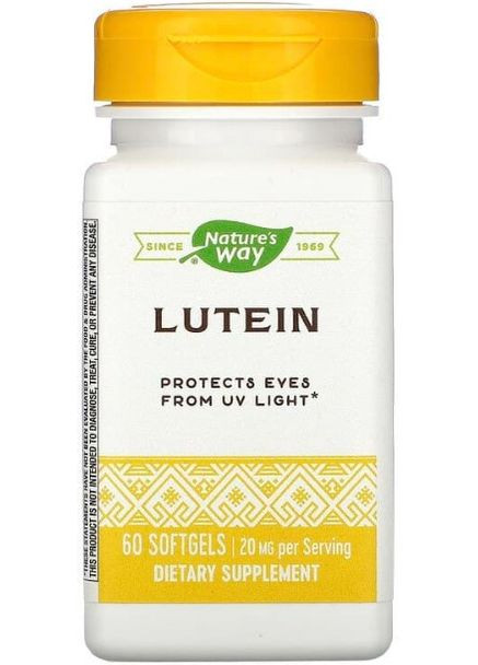 Лютеїн Lutein 20 мг 60 капсул Nature's Way (357340268)