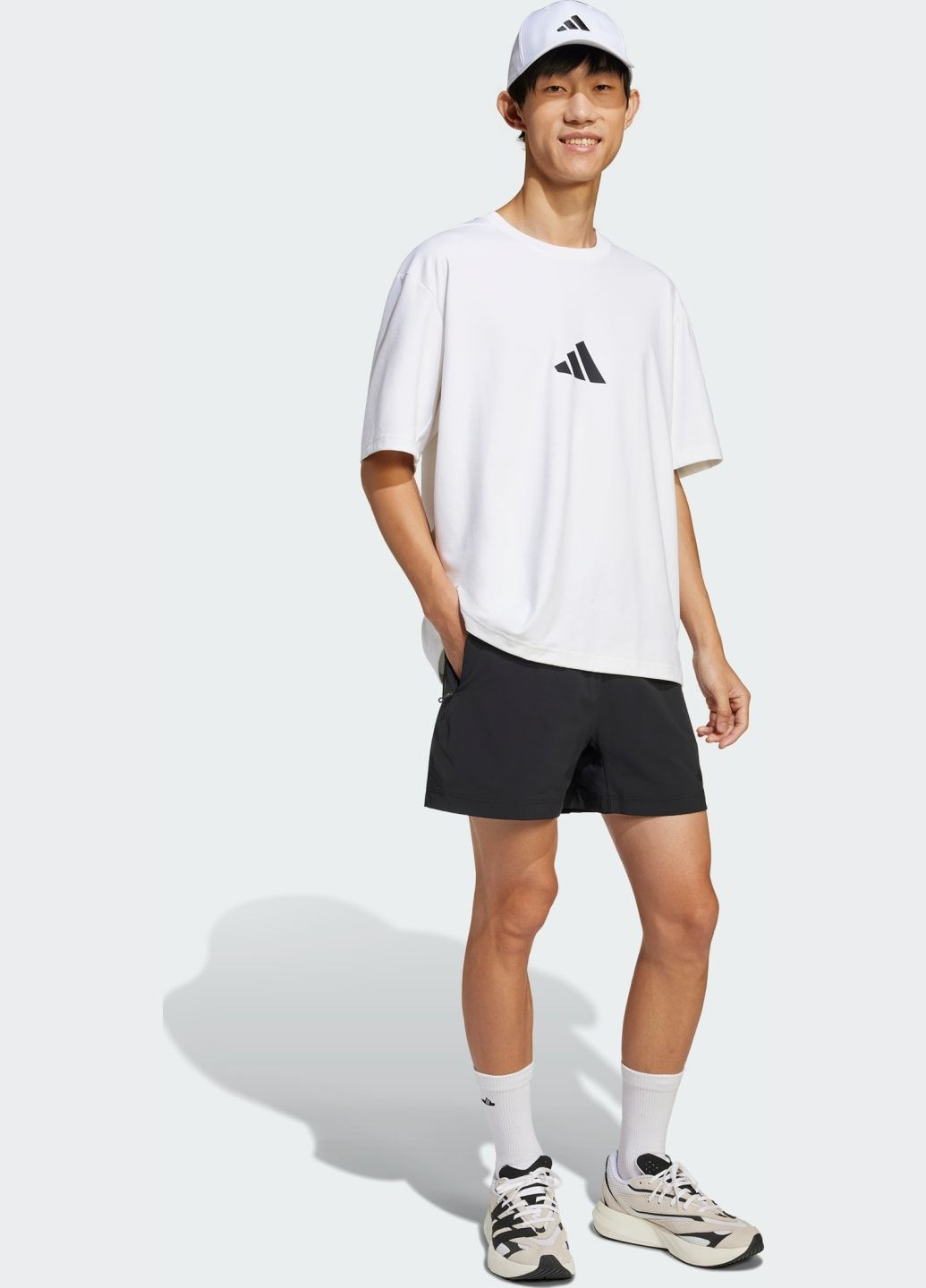 Белая футболка z.n.e. loose-fit adidas